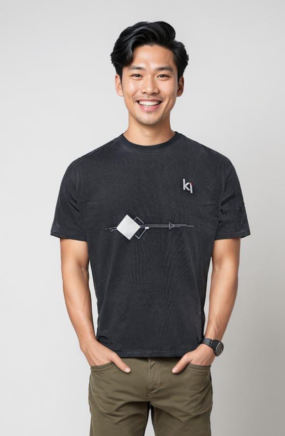Front printed, Black t-shirt